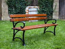 Load image into Gallery viewer, Einzigartige neue Parkbank Love Seat Gartenmöbel Gusseisen aus Holz
